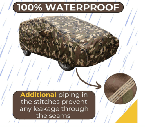Waterproof Car Body Cover Compatible with Kia Carens Army Color - Image 3