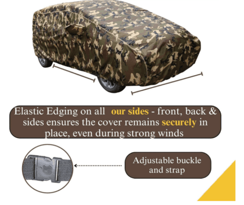 Waterproof Car Body Cover Compatible with Kia Carens Army Color - Image 5