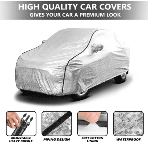 Waterproof Car Body Cover for Kia Sonet with Mirror Pocket - Image 5