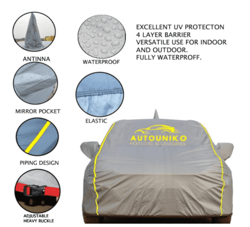 Waterproof Car Body Cover for Honda Amaze Elastic Triple Stitched - Image 2