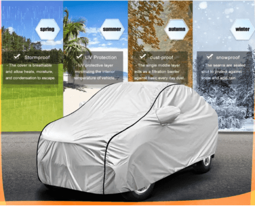 Car Body Cover For Honda Elevate With Mirror Pockets - Image 2
