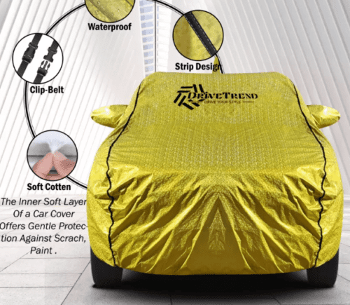 Honda BR-V Car Body Cover With Mirror Pockets Yellow Color - Image 2