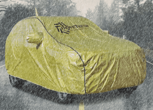 Honda BR-V Car Body Cover With Mirror Pockets Yellow Color - Image 4