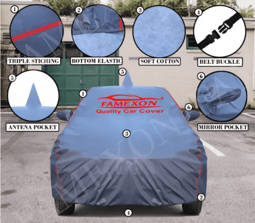 Car Body Cover For Toyota Rumion With Mirror Pockets Grey - Image 3