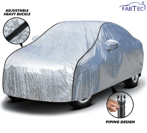 Car Body Cover For Renault Kwid With Mirror Pockets Silver - Image 2