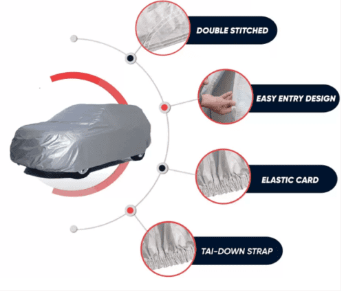 Car Body Cover For Nissan Duster With Mirror Pockets Waterproof - Image 2