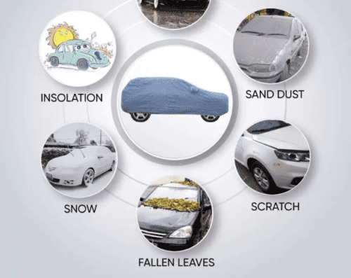 Waterproof Car Body Cover For Nissan Terrano with Mirror Pockets - Image 3