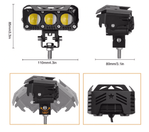 Fog Lamp LED Unit for Hyundai Eon 60W 3 Lens - Image 2