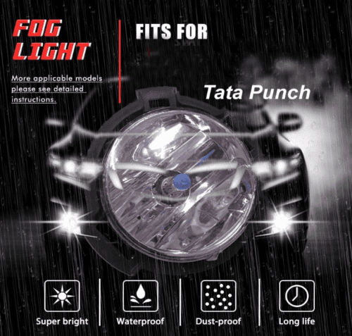 Car Fog Lights with Bezel and Wiring for Tata Punch - Image 2