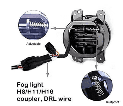 LED White fog lamp 4 inch 60w for Mahindra Thar - Image 5