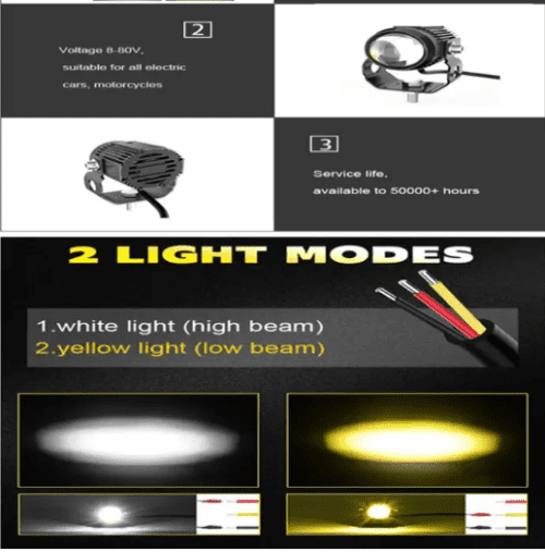 Twin Mini LED Lights Amber and White For KIA Seltos - Image 2