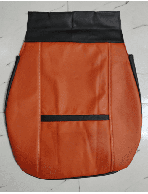 Leather Car Seat Cover for Maruti Alto Orange-Black Color - Image 2