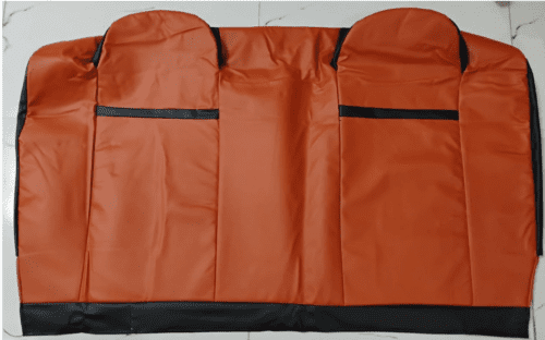 Leather Car Seat Cover for Maruti Alto Orange-Black Color - Image 4