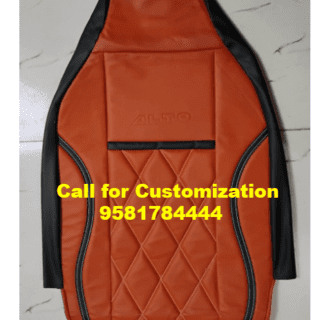 Leather Car Seat Cover for Maruti Alto Orange-Black Color