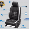 Black and Silver Color Leather Seat Cover For Maruti Alto - Image 2