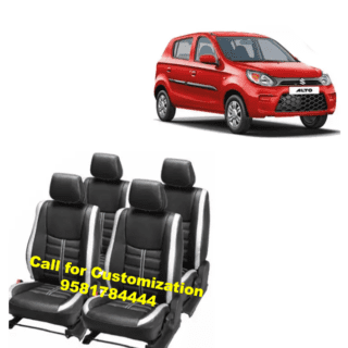Black and Silver Color Leather Seat Cover For Maruti Alto