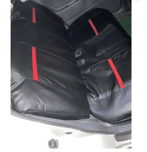 Leather Car Seat Cover For Maruti Alto 800 Black-Red Color - Image 3