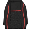 Leather Car Seat Cover For Maruti Alto 800 Black-Red Color - Image 4