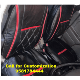 Leather Car Seat Cover For Maruti Alto 800 Black-Red Color
