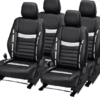 Maruti A-Star PU Leather Car Seat Cover Black-Silver Color - Image 2