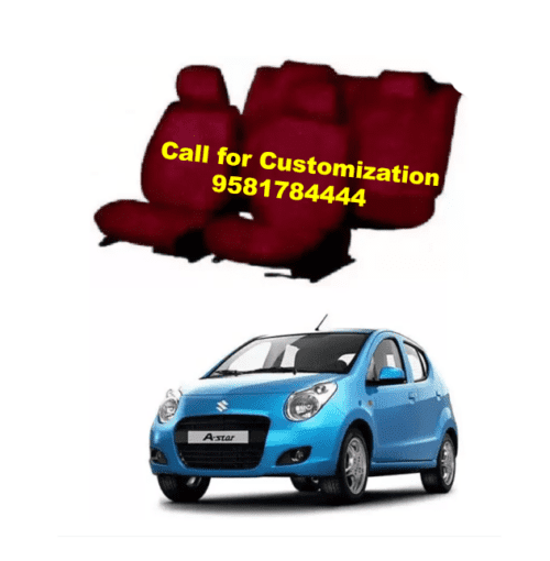 Maruti A-Star Cotton Car Seat Cover 4 Seat Maroon Color