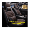 Leather car seat Cover for Maruti Baleno Black-Coffee Color