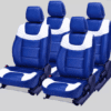 Premium Leather Car Seat Cover For Maruti Brezza Blue-white Color - Image 2