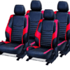 Car Seat Cover For Maruti Celerio Leather Black-Red Color - Image 2