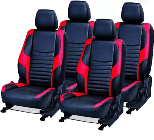 Car Seat Cover For Maruti Celerio Leather Black-Red Color - Image 2