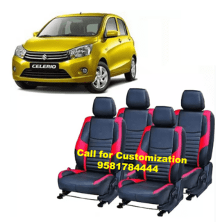 Car Seat Cover For Maruti Celerio Leather Black-Red Color