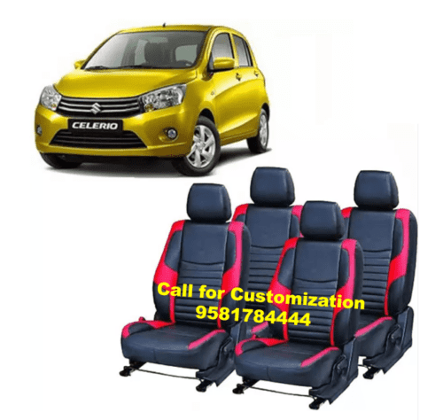 Car Seat Cover For Maruti Celerio Leather Black-Red Color