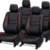 Maruti Ciaz Car Premium Leather Seat Cover Black-Red Color - Image 2