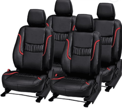 Maruti Ciaz Car Premium Leather Seat Cover Black-Red Color - Image 2