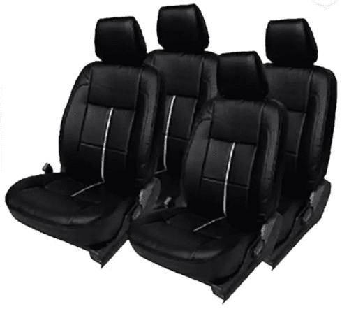 Premium Leather Car Seat Cover For Maruti Ignis Black-Silver Color - Image 2