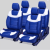 Leather Car Seat Cover For Maruti Ritz Blue-White Color - Image 2