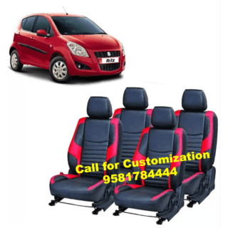 Maruti Ritz PU Leather Car Seat Cover Block-Red Color