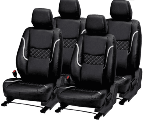 Maruti S-Cross Car Leather Seat Cover Black-Silver Color - Image 2