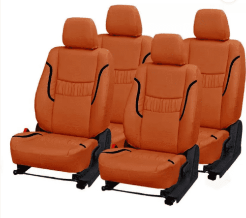 Orange Color Leather Car Seat Cover For Maruti S-Presso - Image 2