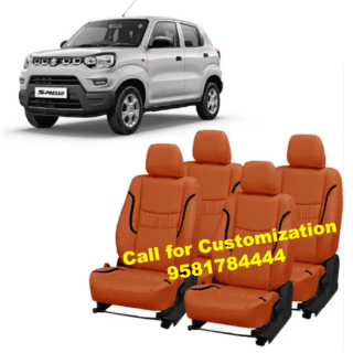 Orange Color Leather Car Seat Cover For Maruti S-Presso