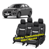 Maruti Dzire Premium Leather Car Seat Cover Black-Silver Color