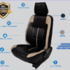 PU Leather Car Seat Cover For Maruti Dzire Black-Beige Color - Image 2