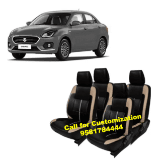 PU Leather Car Seat Cover For Maruti Dzire Black-Beige Color