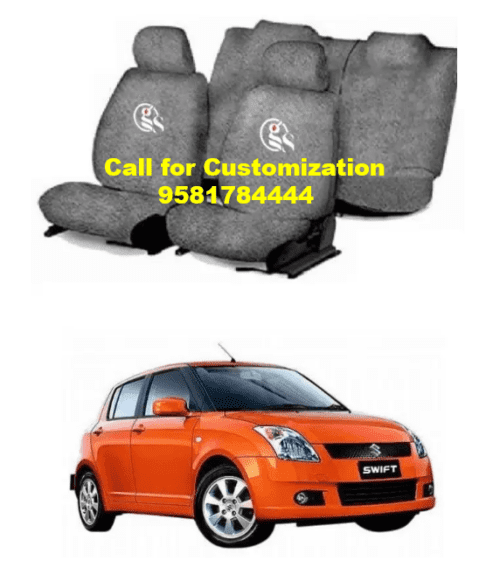 Cotton Car Seat Cover For Maruti Swift Grey Color