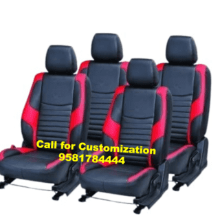 Leather Car Seat Covers for Maruti Swift Black-Red Color