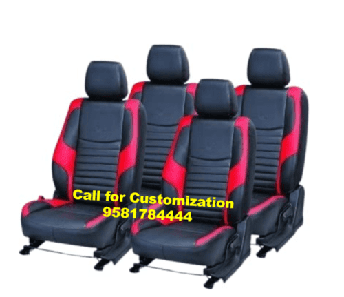Leather Car Seat Covers for Maruti Swift Black-Red Color