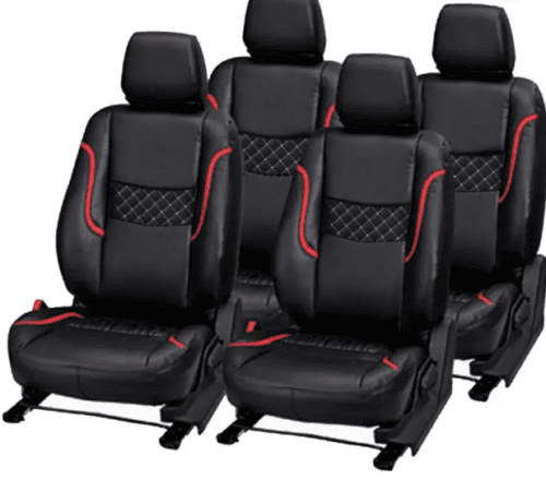 PU Leather Car Seat Cover For Hyundai Elite i20 Black-Red - Image 2