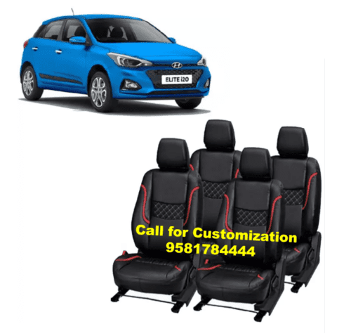 PU Leather Car Seat Cover For Hyundai Elite i20 Black-Red