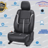 Leather Car Seat Cover For Tata Altroz Black-Silver Color - Image 2