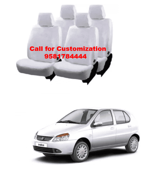 Tata Indica Car Cotton Seat Cover White Color