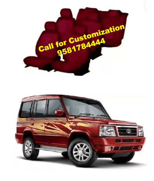 Cotton Car Seat Cover For Tata Sumo Maroon Color